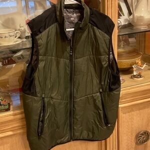 Michael Kors Men's Olive and Black Vest, size large.